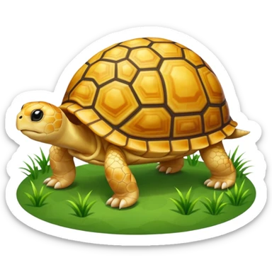 A young yellow tortoise sticker