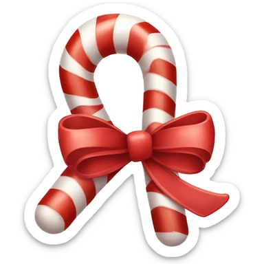 Candy cane with a bow  sticker