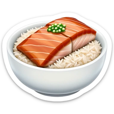 Bowl of tuna belly, unagi, and rice  sticker