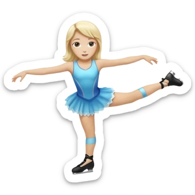 Make a female figure skater with blonde hair sticker