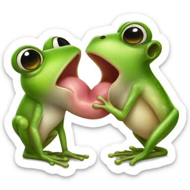 Frog kissing mouse on the lips sticker