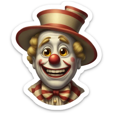 1800s Circus clown cartoony sticker