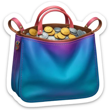 coins inside leather bag

Change coins color in in gradient of turquoise, blue, pink, purple, and coral sticker
