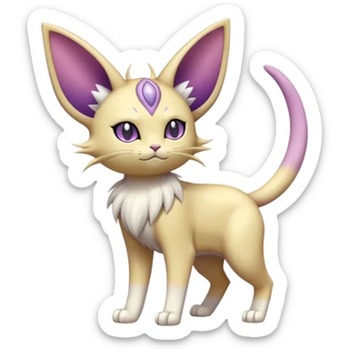 Espeon-Meowth-Delcatty-Fakémon-hybrid-creature (full body)  sticker