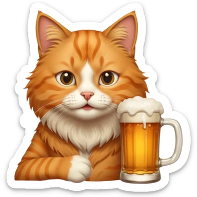 Gato tomando servesa sticker