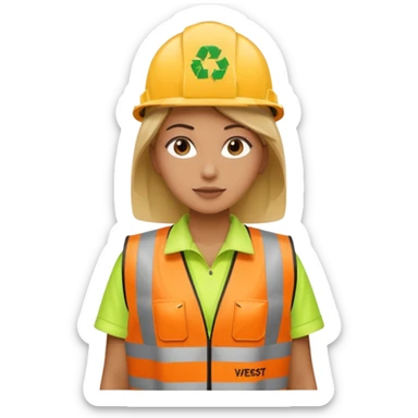 women, Waste Management, safety vest, trash picker sticker