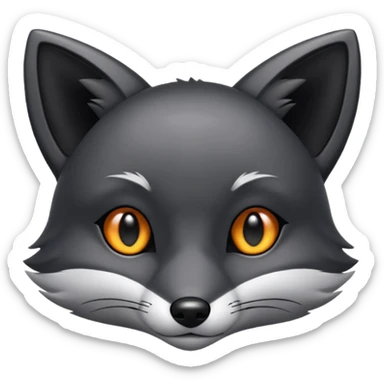 black fox black eyes sticker