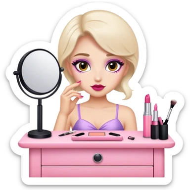 Girly make up desk sticker