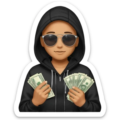 hoodie, sunglasses, money ALL DIGITAL sticker