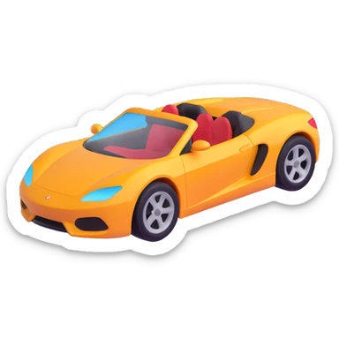 high definition sports car emoji, smooth edges sticker
