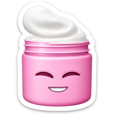 Pink face cream product sticker