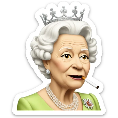 the queen smoking  sticker