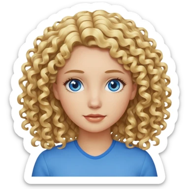 women with curly blonde hair sticker