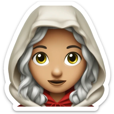 Red riding hood, green eyes sticker
