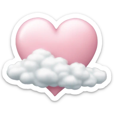 Pastel pink heart with a cloud sticker
