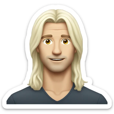 czech hot guy with long whiteish hair sticker