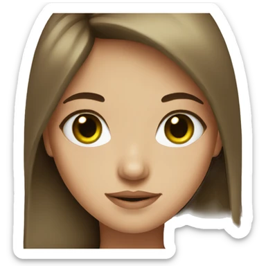 Girl with brown hair green eye sticker