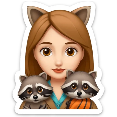 woman with racoon sticker
