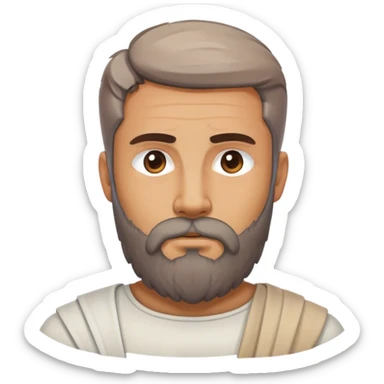 Stoic man with beard and fade hair sticker