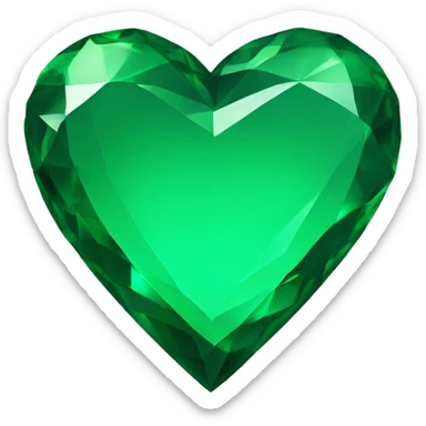 emerald green heart sticker