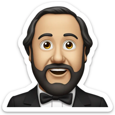 Hyperrealist dramatic pavarotti singing sticker