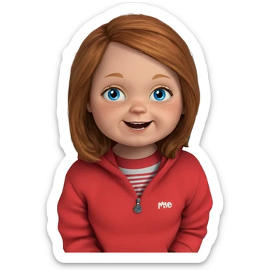 freckled girl with blue eyes sticker