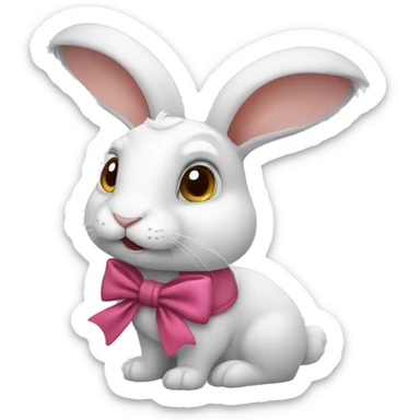 Rabbit with a bow sticker