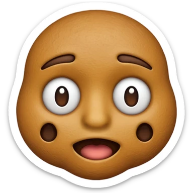 shit emoji with no eyes, nose, mouth sticker