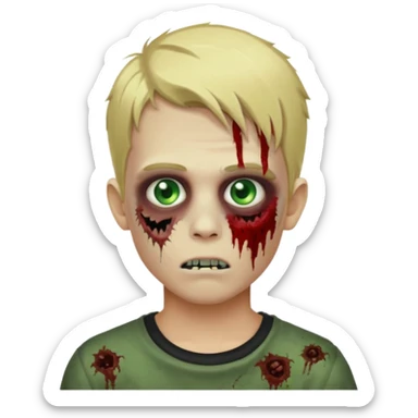 Blonde zombie profile picture boy emoji sticker