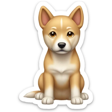 Jindo dog with very light brown ears sticker