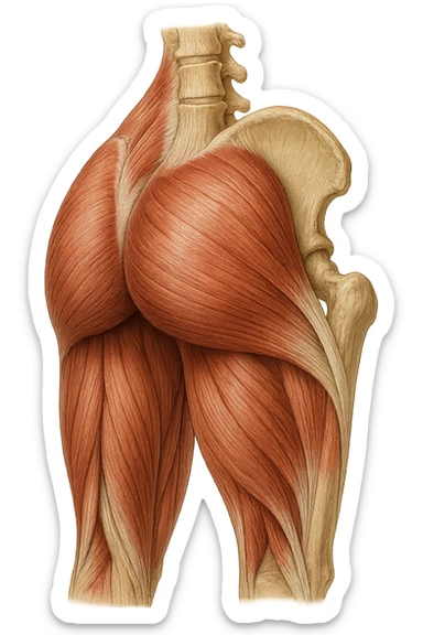 MUSCOLI ANATOMICI DI GLUTEI UMANI, IPERREALISTICI 4K sticker