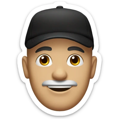 Bald Italian man with black cap and black t-shirt  sticker