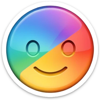 a colourful button not 3d or shading only 1 button sticker