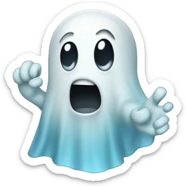 Create a ghost with the thumb down effect a the image is from a cartoon from the 80s sticker
