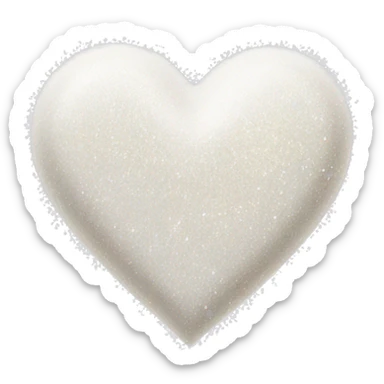 white heart with glitter sticker