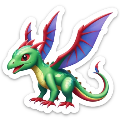 Shiny Cute Adorable Aerodactyl-Flygon-Archeops-Hybrid-Creature with pattern-markings sticker