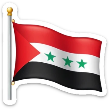 Syria flag but red white and black not the new green one sticker