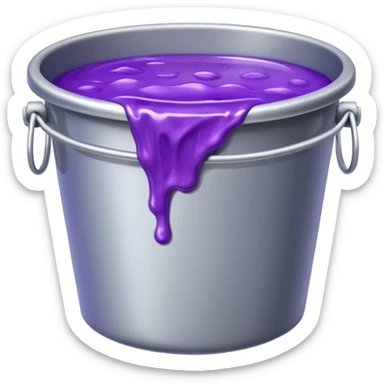 silver bucket filled with purple slime sticker