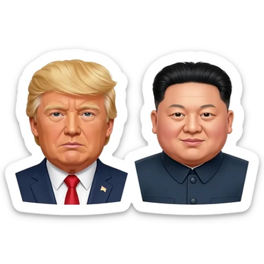 Donald Trump vs Kim Jong Un sticker