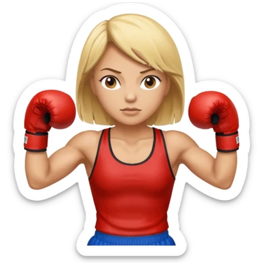 blonde famale boxer sticker