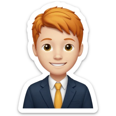 ginger private school boy student sticker