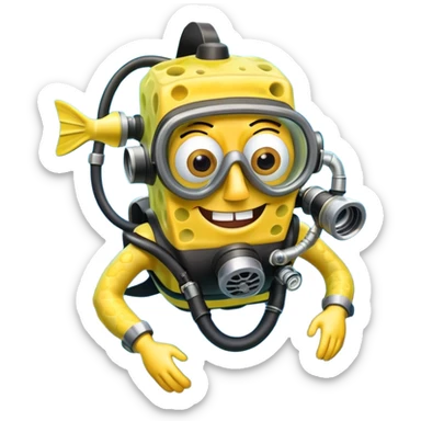 SpongeBob scuba diving sticker
