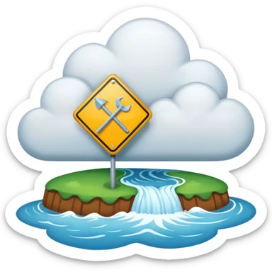 flood with wrong sign to clouds sticker