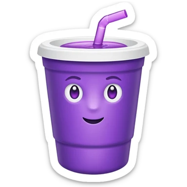 ios styrofoam cup.  purple liquid inside (no straw) (no face) sticker