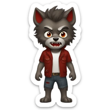 werewolf-with-blood sticker