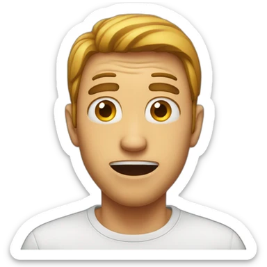 man suprised and heart appearing in his eyes sticker