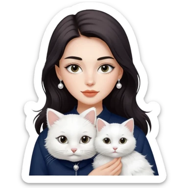 Dior model with pet cat sticker