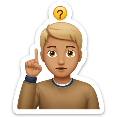 Como el segundo pero con la otra mano se señale la cabeza sticker