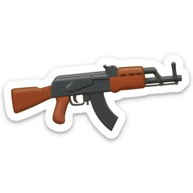 made an ak 47 emoji from rock material sticker