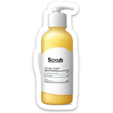 facial scrub bottle with label sticker